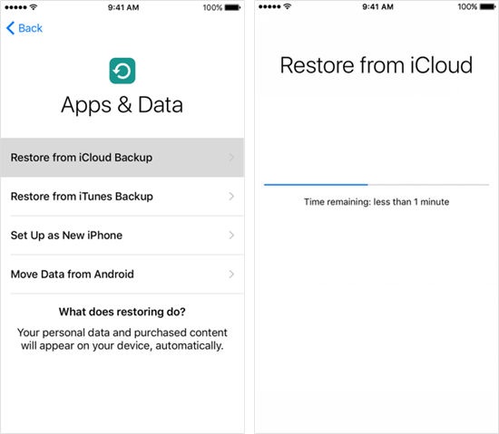 restore data from icloud
