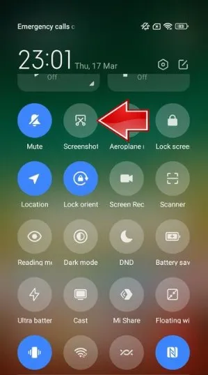 how to screenshot Poco notification bar