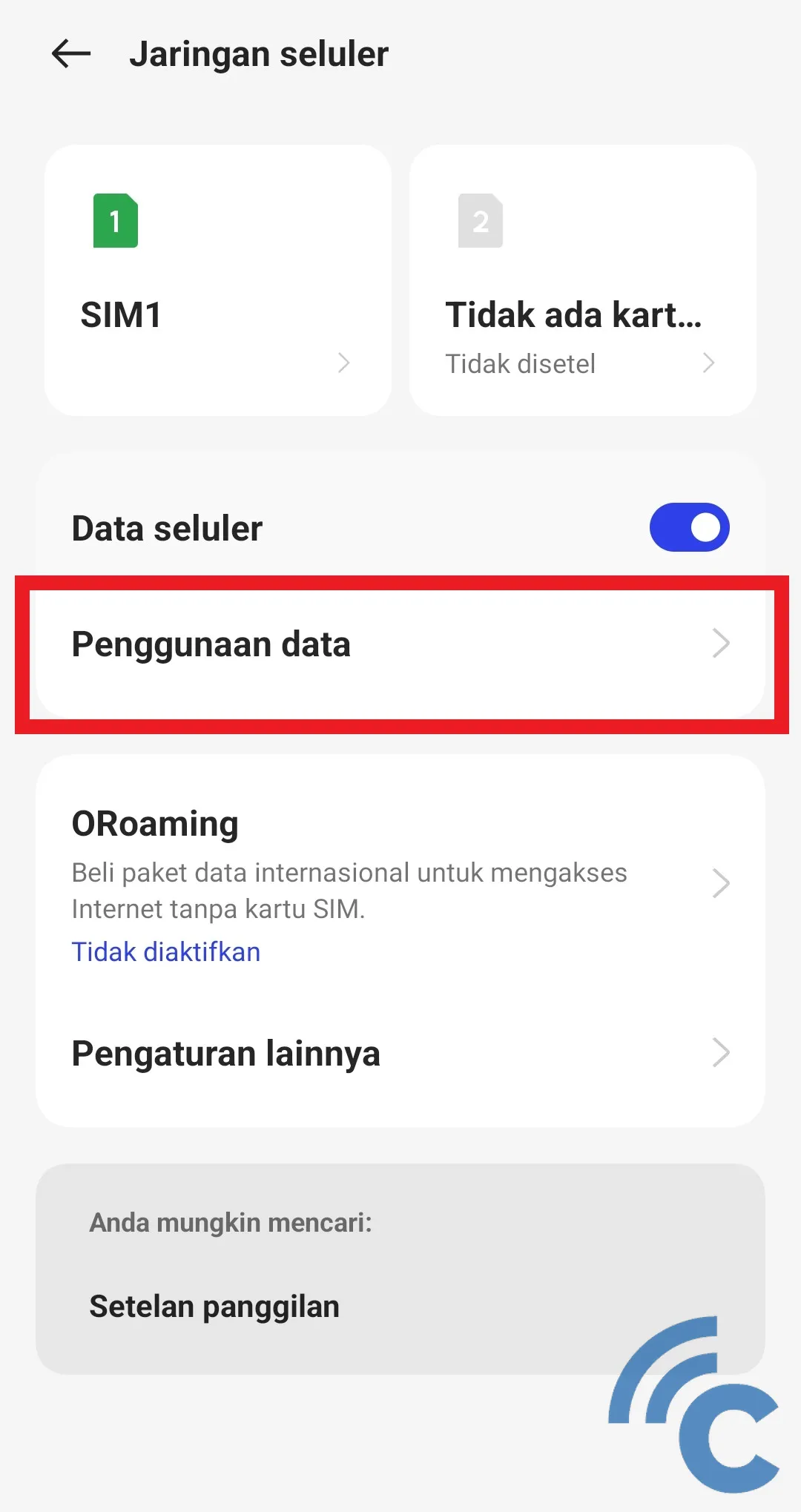 how to see realme cellphone data usage