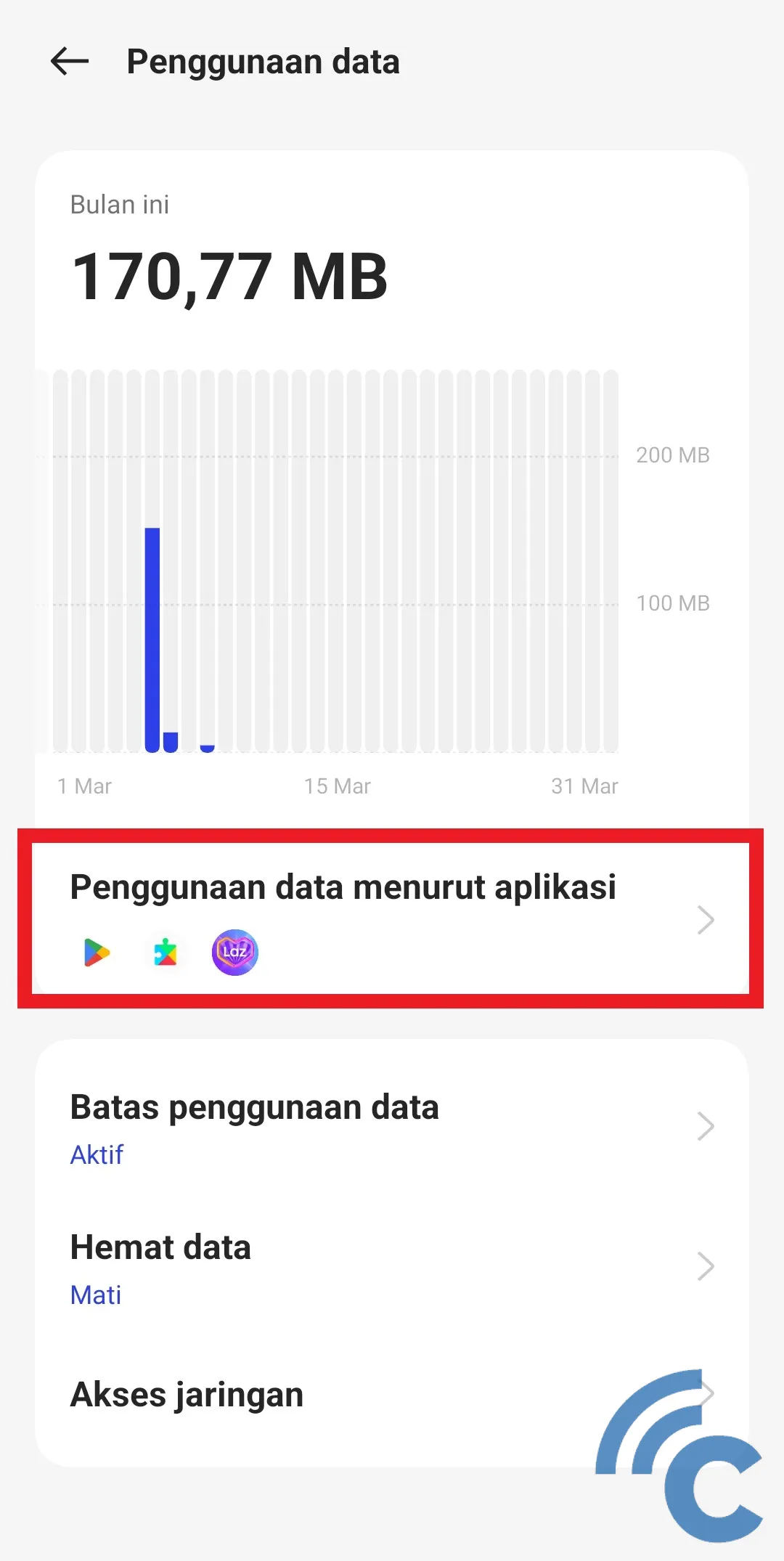 how to see realme cellphone data usage