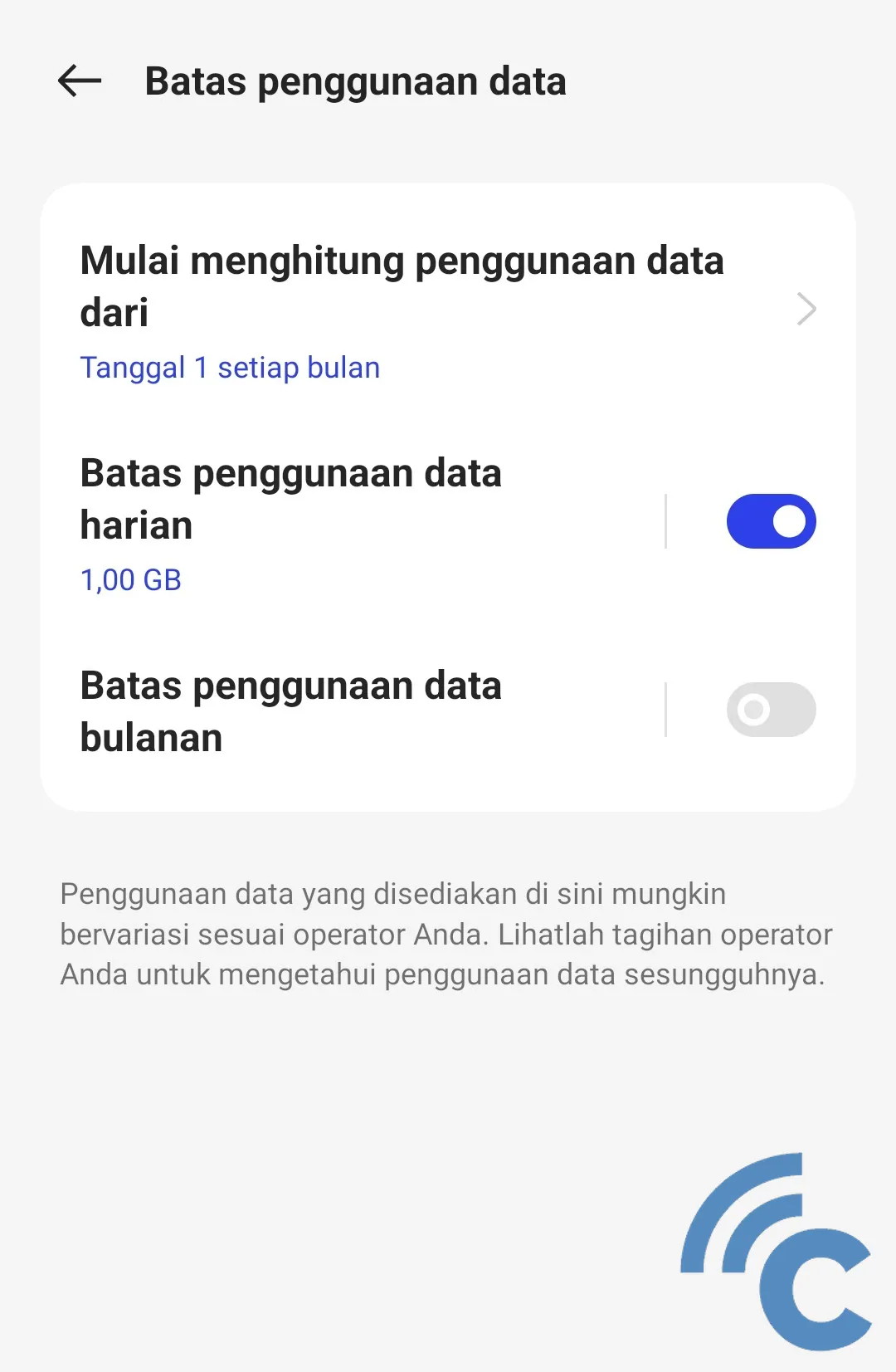 how to see realme cellphone data usage