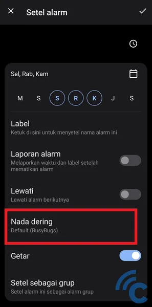 how to change the asus cellphone alarm ringtone