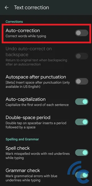 how to turn off autocorrect on asus cellphone