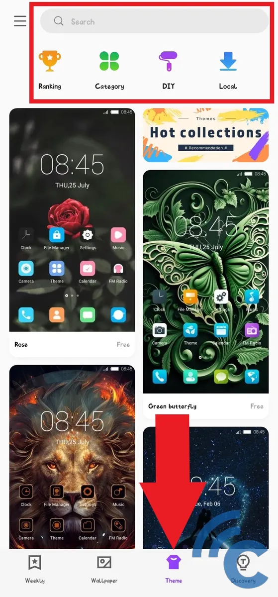 how to change the theme of the infinix cellphone
