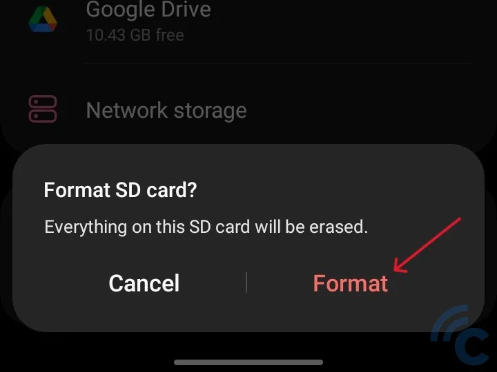 format SD card on cellphone
