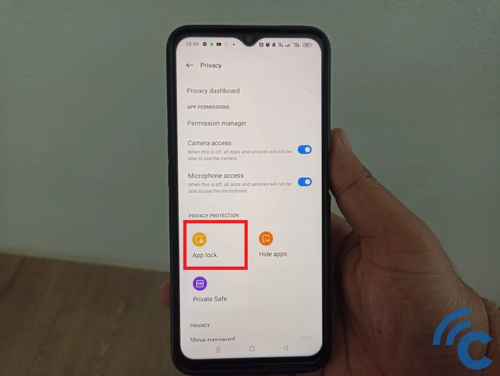 how to lock realme cellphone applications