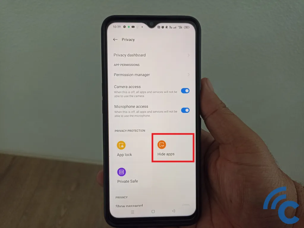 how to hide realme cellphone applications